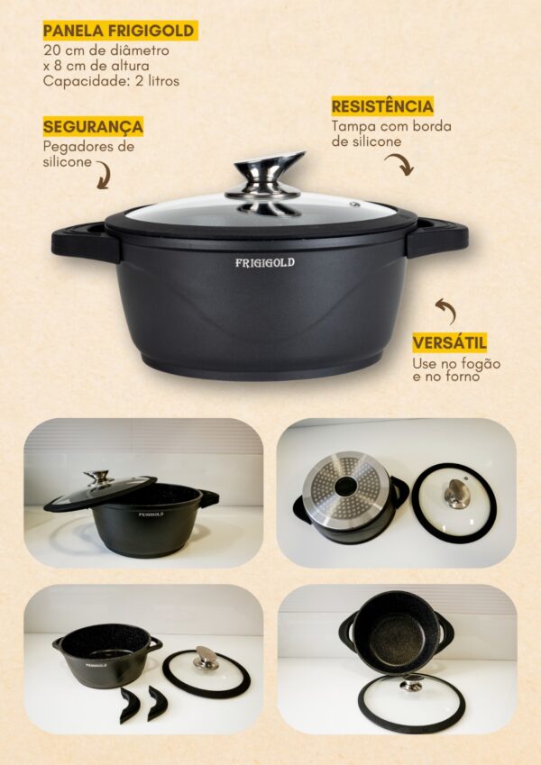 Panela 28cm Com Tampa Super Resistente Frigigold - Imagem 2